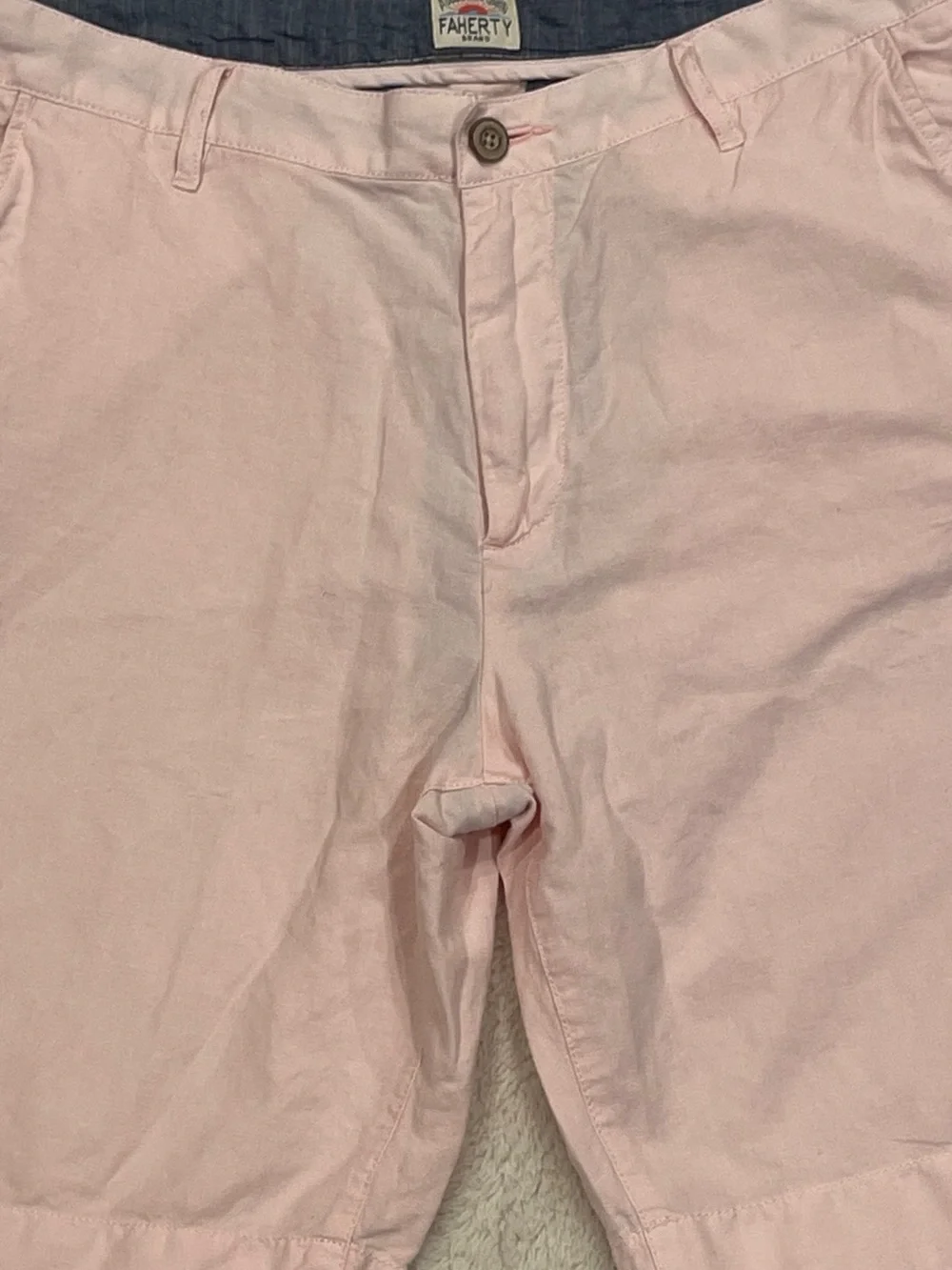 Faherty Tradewinds Linen Blend Shorts Men's 33 Pink Beach Preppy Chino 9” Inseam